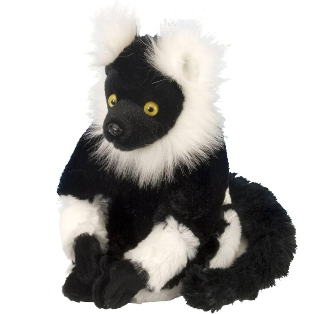 Wild Republic Black & White Ruffed Lemur Stuffed Animal - 8"